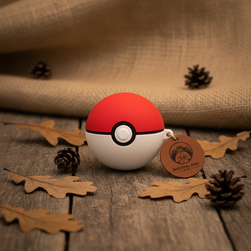 Attrapez-les tous ! Protégez vos AirPods avec notre coque Poké Ball en silicone doux. Design 3D résistant aux chocs, finition premium et médaillon en cuir Sherpaland inclus. Livraison rapide.