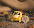 Coque AirPods Psykokwak jaune lunettes de soleil chaîne or drôle pokemon silicone